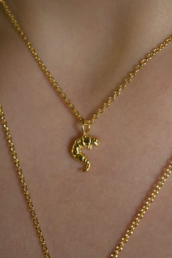 Anhänger SHWIMPY Nahaufnahme von einem Shrimp aus Gold