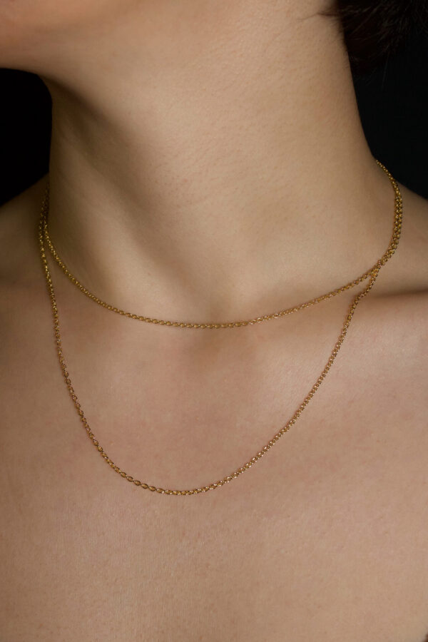 Ankerkette Gold Nahaufnahme vonAnkerkette aus Silber Vergoldet