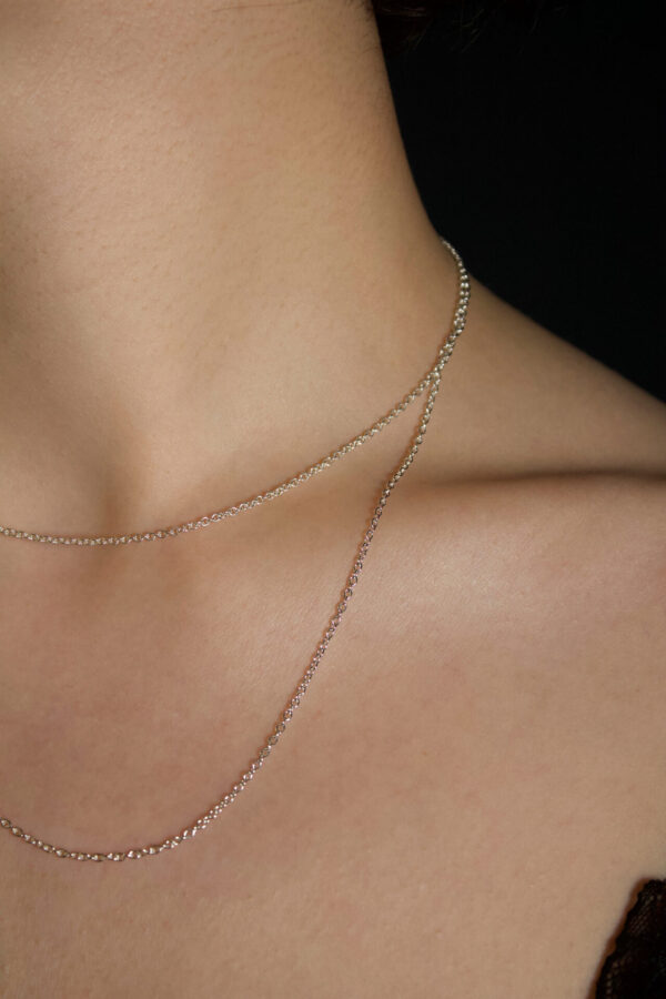 Ankerkette Silber Nahaufnahme von Ankerkette aus Silber