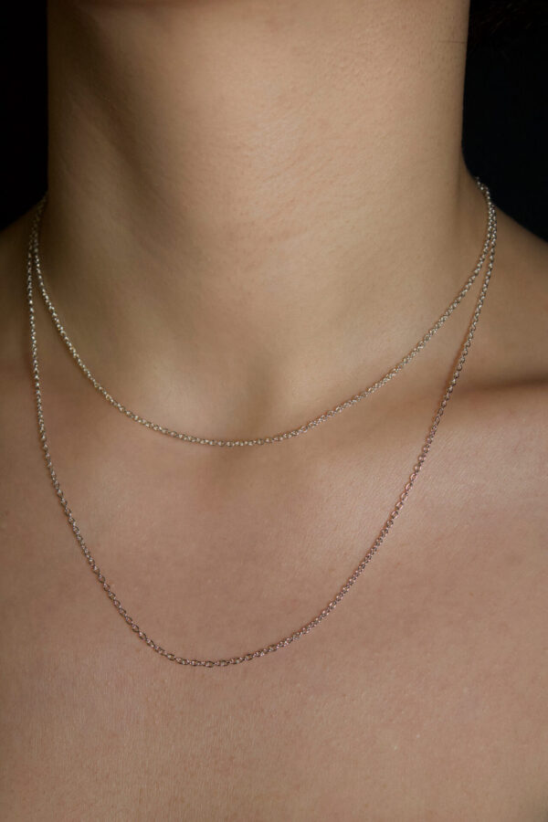 Ankerkette Silber Nahaufnahme von Ankerkette aus Silber