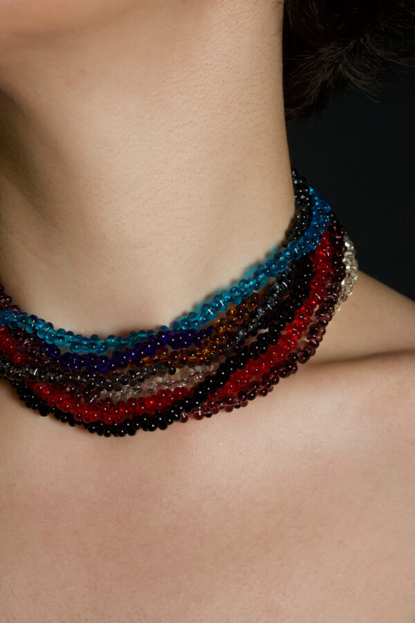 Glasperlenketten Nahaufnahme von Glasperlen Ketten