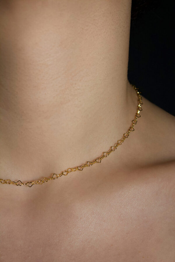 Herzchenkette GOLD Nahaufnahme von Herzchenkette aus GOLD